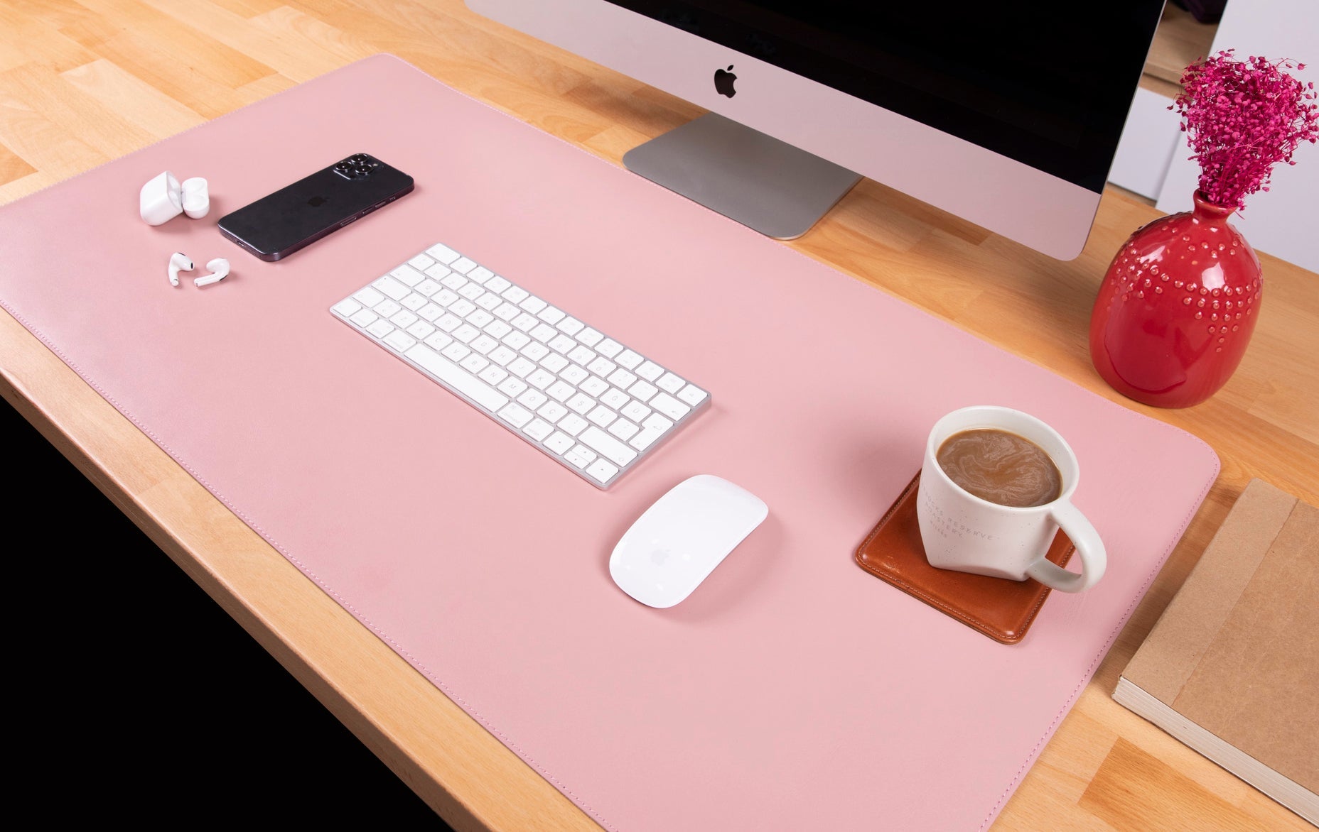 Natural Leather Desk Mat 35.8" x 18.9" (37 Cm x 80 Cm)